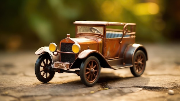 Un coche de juguete con la matrícula de un ford modelo t.