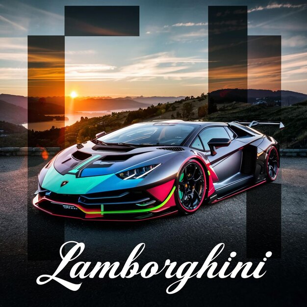 El coche Lamborghini en un lugar hermoso