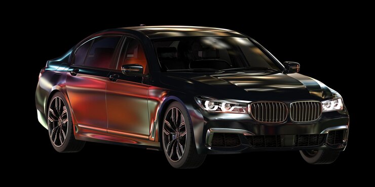 Foto coche de lujo aislado en la ilustración de renderizado 3d de fondo
