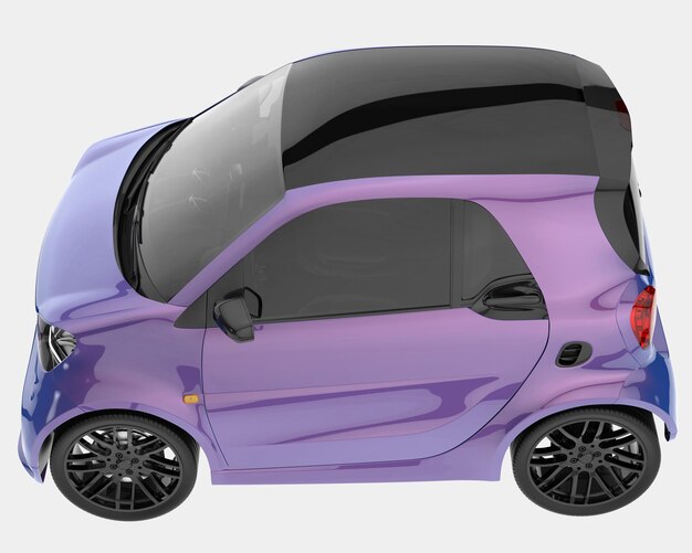 Coche moderno aislado en la ilustración de renderizado 3d de fondo