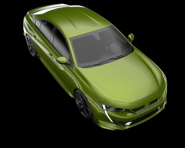 Coche de negocios aislado en la ilustración de renderizado 3d de fondo