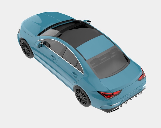 Coche de negocios aislado en la ilustración de renderizado 3d de fondo