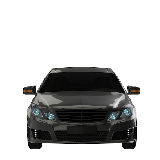 coche negro aislado en blanco
