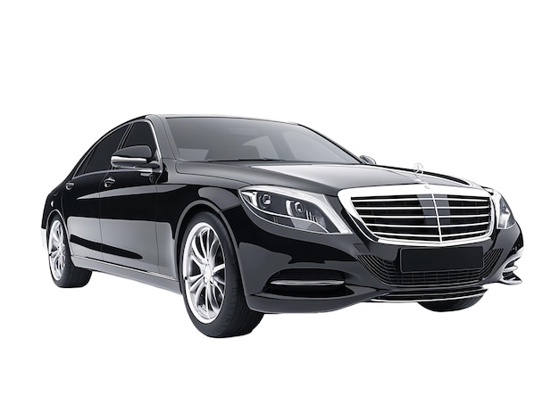 un coche negro con llantas plateadas