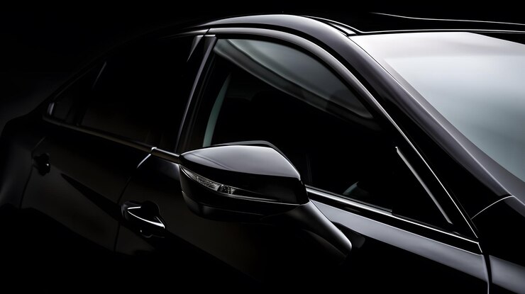 Un coche negro con la palabra nissan en el lateral.