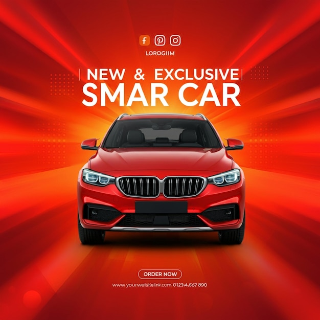un coche nuevo con un coche nuevo y un logotipo de coche nuevo