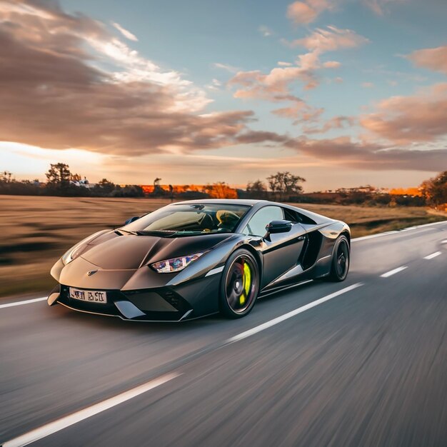 Un coche con la palabra lamborghini en el lado