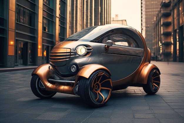 Un coche pequeño fabricado por la empresa ford.