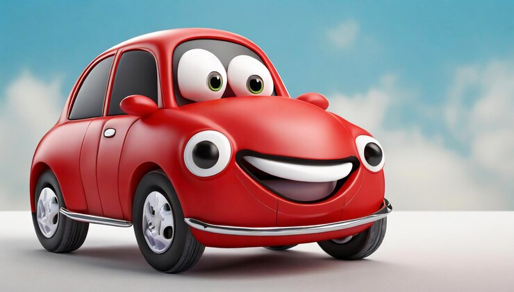 coche de personaje de dibujos animados rojo que habla