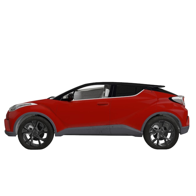 coche rojo aislado en blanco