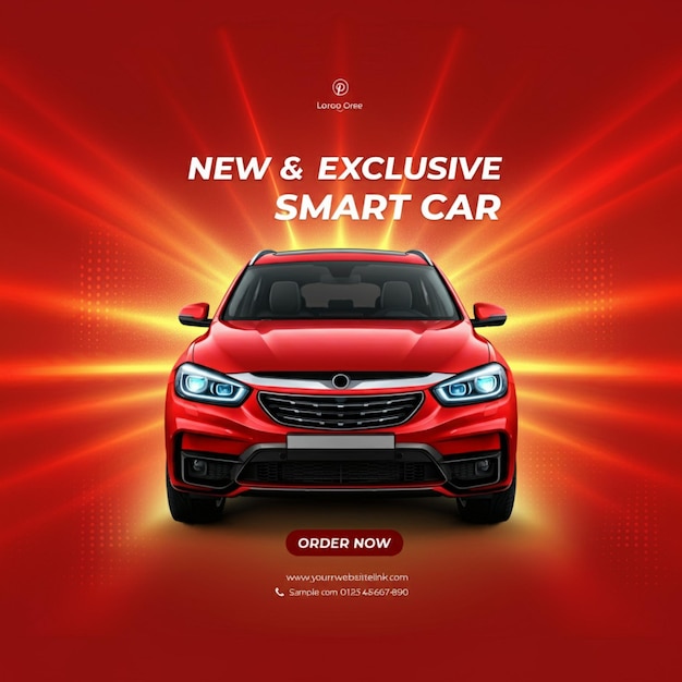 un coche rojo con el coche nuevo en la portada