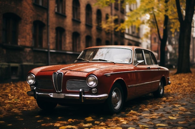 Foto un coche rojo con la matrícula número 2