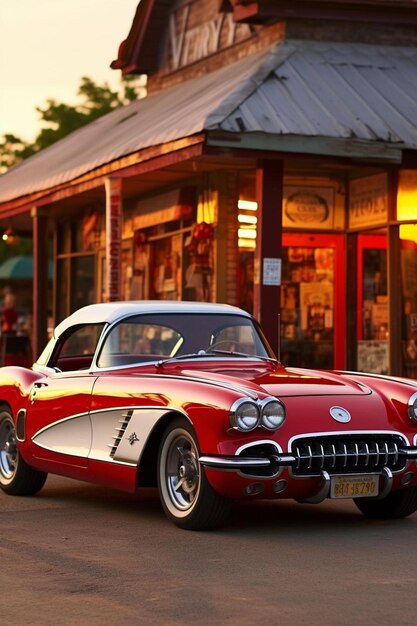 Foto un coche rojo con una matrícula que dice ford