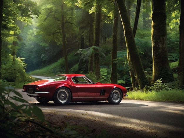 un coche rojo con el número de matrícula h s