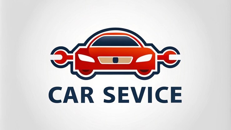 Foto un coche rojo con la palabra servicio de coche en él