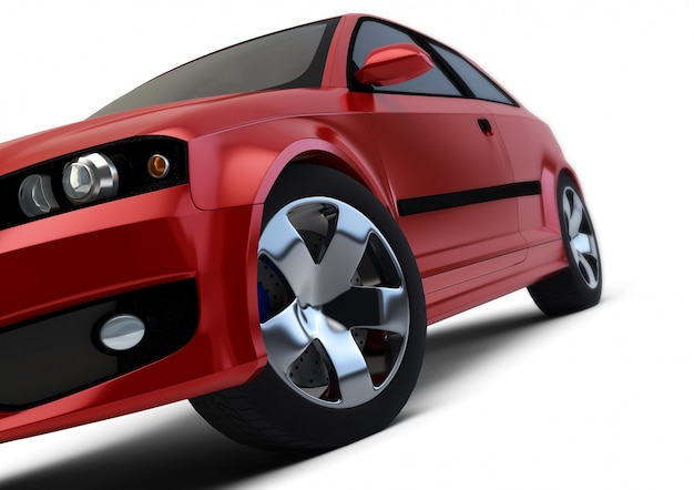 Foto coche rojo render