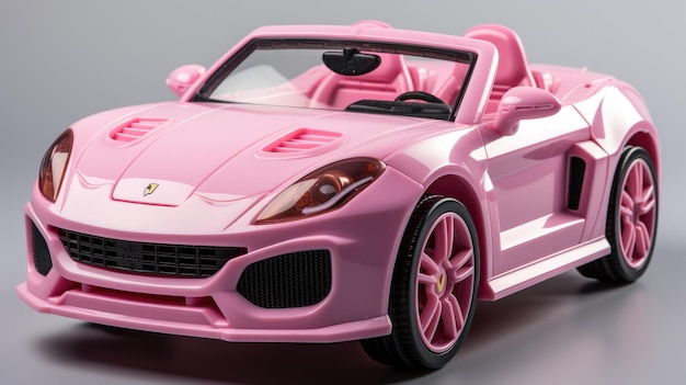 Coche rosa clásico en estilo rosa.