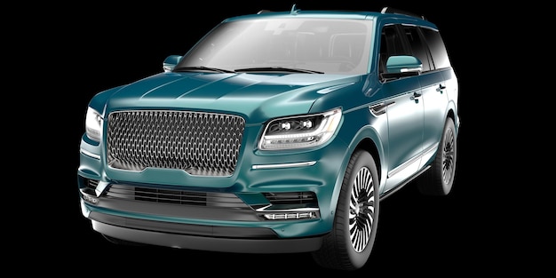 Coche SUV realista aislado en la ilustración de renderizado 3d de fondo