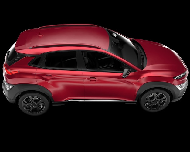 Coche SUV realista aislado en la ilustración de renderizado 3d de fondo