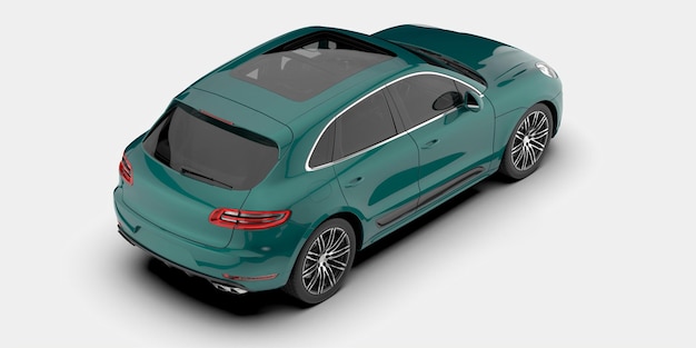 Coche SUV realista aislado en la ilustración de renderizado 3d de fondo