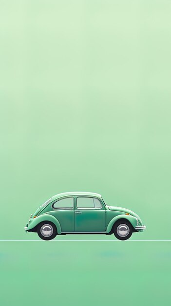 un coche verde con un cuerpo verde y un fondo verde