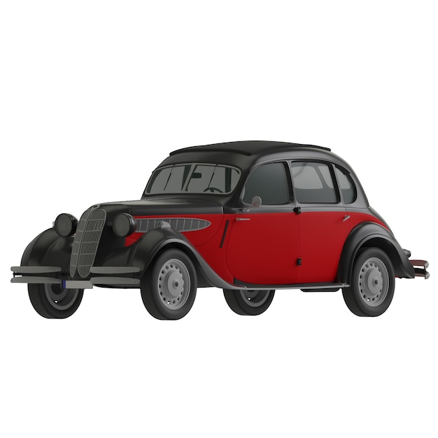 coche vintage aislado en fondo blanco