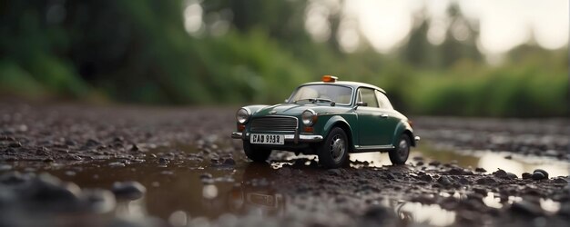 Foto coches y el barro de la aldea