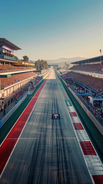 Foto coches de fórmula uno compitiendo en una pista