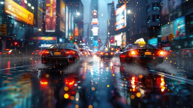 Coches de hidroavión bajo la lluvia