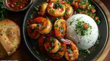 Foto cocina de alagoan sururu ao coco con camarones y arroz blanco