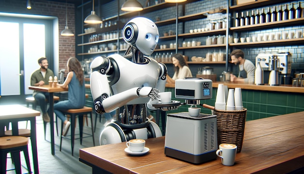 Cocina de alta tecnología con robots