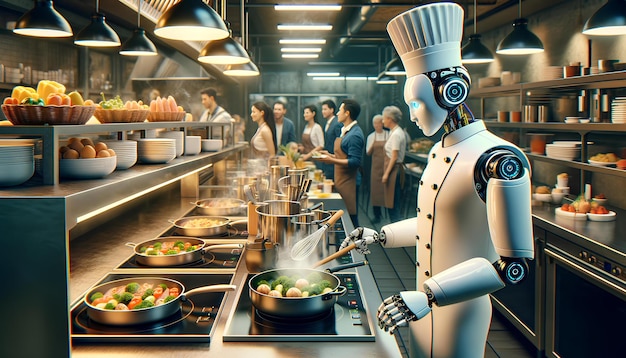 Cocina de alta tecnología con robots