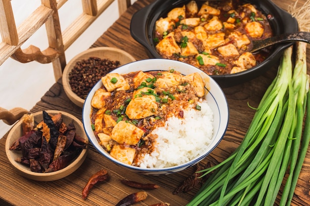 Cocina china: tofu y arroz picado picante