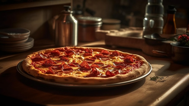 Cocina de comida rápida de pizza