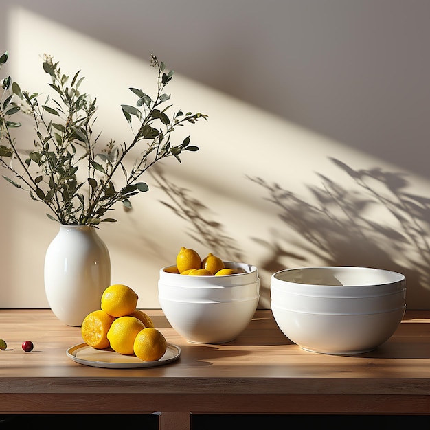 Cocina con contenedores de cerámica minimalistas para usted