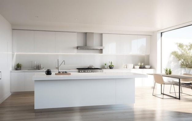 cocina duplex moderna con fondo blanco