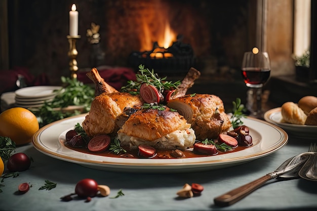 La cocina francesa clásica es el Coq au Vin Love.