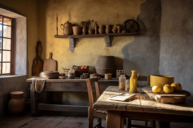 Cocina de granja con fregadero de granja y acentos de madera