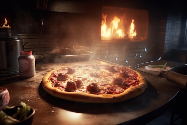 Cocina horno pizza comida Generar Ai