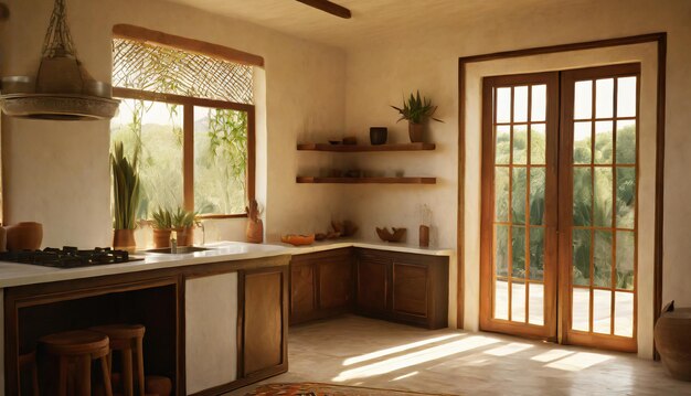 Cocina de inspiración mexicana arquitectura hora de oro