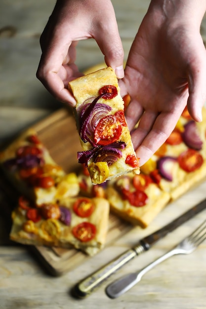 Cocina italiana en casa. Receta de focaccia.