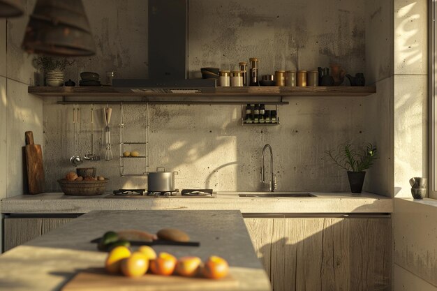 Foto cocina minimalista con soluciones de almacenamiento ocultas