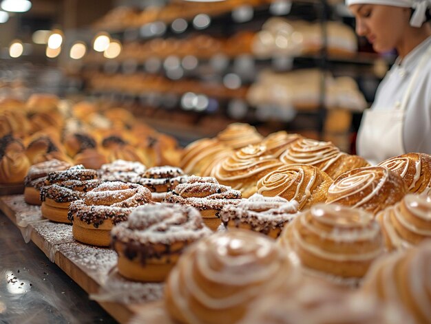 Cocina de panadería artesanal que hace deliciosas golosinas para los clientes