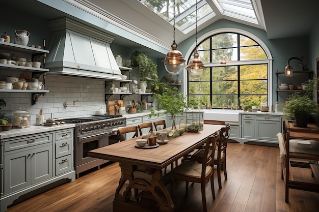 Foto cocina que abraza los principios de diseño escandinavo que mezcla elegancia con funcionalidad blancos grises y tonos de madera natural