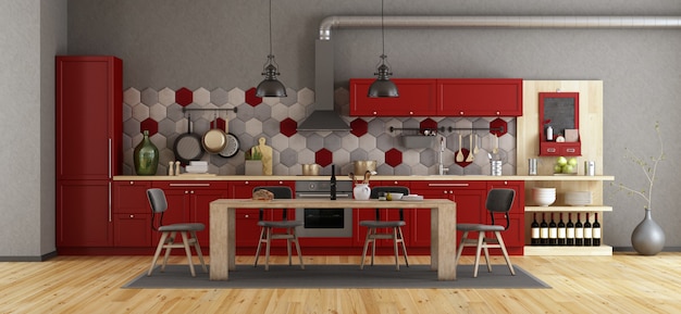 Cocina roja retro