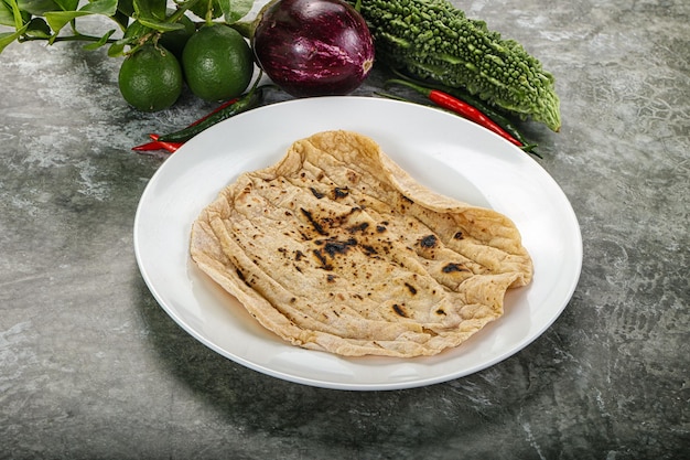 Cocina tradicional india pan tandori Roti