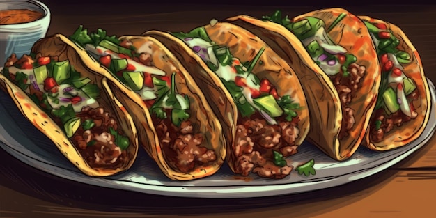 Cocina tradicional mexicana Tacos mexicanos