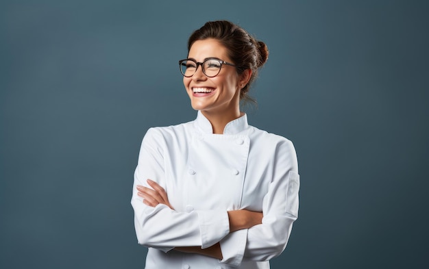 Cocinar con confianza Chef39s ganando sonrisa y gafas IA generativa