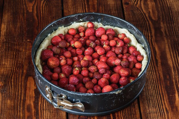 Cocinar pastel de fresa