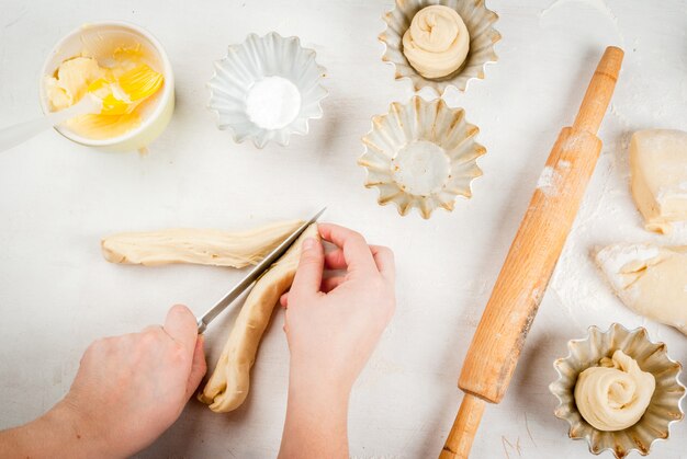 Cocinar pasteles de moda - bollos cruffins